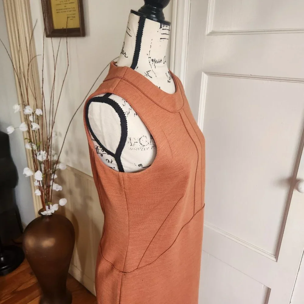 Buchanan and Kang Burnt Orange Sleeveless Sheath Dress Sz 6 NWOT - Picture 5 of 9